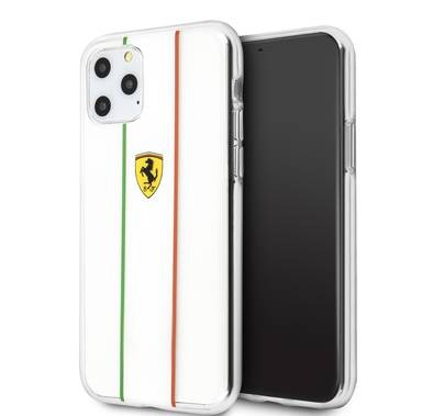 CG MOBILE Ferrari Italy Collection Phone Case Compatible for iPhone 11 Pro (5.8") Shock Resistant Mobile Case Officially Licensed - Clear