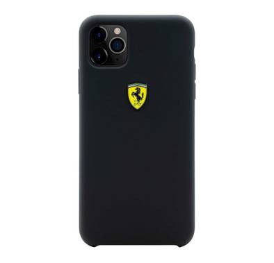 CG MOBILE Ferrari SF Silicone Hard Phone Case Logo Shield Compatible for iPhone 11 Pro (5.8") Drop Protection Mobile Case Officially Licensed - Gray