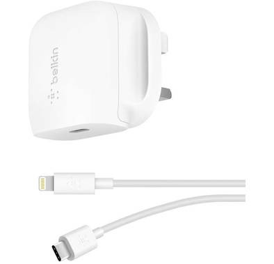 Type-C Charger Belkin WCA003my04WH USB-C Charger with USB-C to Lightning Cable - White