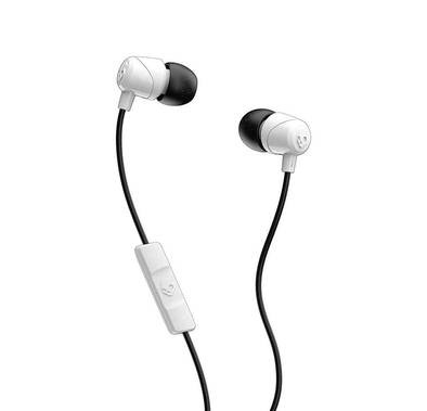 Skullcandy Jib In-Ear Headphones with Microphone & Remote for Hands-free Calls, Track Control, Noise-Isolating Earbuds - Black/White