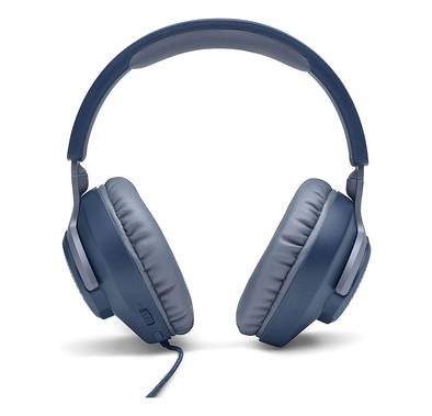 JBL Quantum 100 Wired Over-Ear Gaming Headset with Flip-up Mic, Quantum Sound Signature, Memory Foam Ear Cushions, Voice Focus Directional Boom Mic - Blue