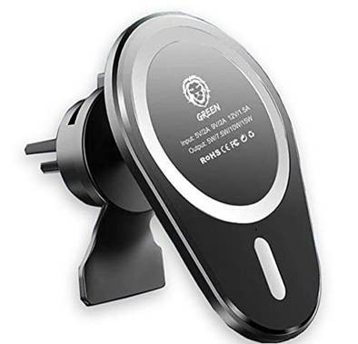 Green Lion Wireless Magnetic Car Charger 15W - Black