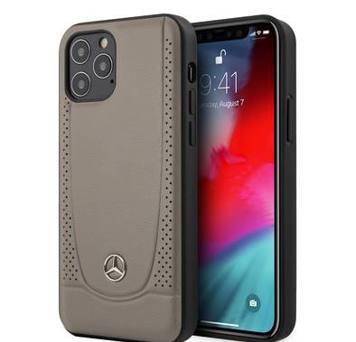 CG MOBILE Mercedes-Benz Leather Urban Hard Case Compatible for iPhone 12 / 12 Pro (6.1") Shock Resistant, Scratches Resistant, Easy Access to All Ports