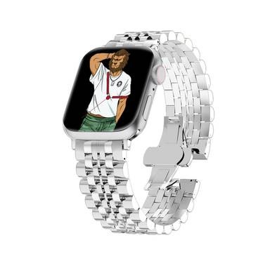 Green Lion Mettalic Picolla Acero Correa Bracelet Watch Strap- Silver