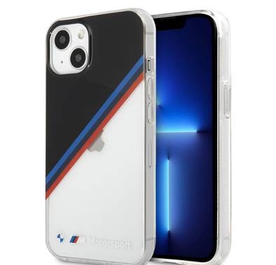 CG MOBILE BMW Motorsport Collection PC/TPU Hard Case Diagonal Tricolor Black Corner Compatible for iPhone 13 (6.1") Easy Access to All Ports