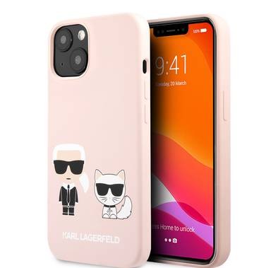 CG MOBILE Karl Lagerfeld Liquid Silicone Case Karl & Choupette Compatible for iPhone 13 Pro Max (6.7") Anti-Scratch, Easy Access to All Ports, Drop Protection & Shock Absorption