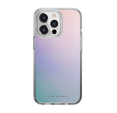 Viva Madrid Ombre Hybrid Anti-Shock TPU/PC Air Pockets Case with Embedded Silver Glitters  Compatible for iPhone 13 Pro (6.1") Scratch Resistant, 360º Full Protection