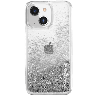 Viva Madrid Glamor Hybrid TPU/PC Case with Glitter Crystals & Beads - iPhone 13 -  Clear / Silver