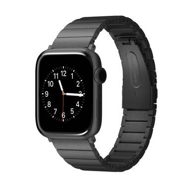 Viva Madrid Lavier Metal Watch Strap Compatible for Apple Watch 42/44MM, Link Bracelet Replacement Wristband Strap for Smartwatch, Fit & Comfortable Band - Black