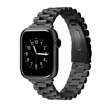 Viva Madrid Dayton Metal Watch Strap Compatible for Apple Watch 42/44MM, Link Bracelet Replacement Wristband Strap for Smartwatch, Fit & Comfortable Band - Black