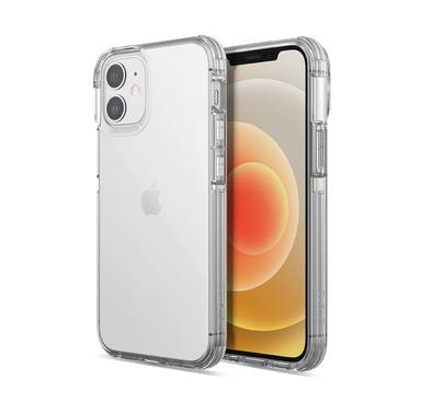 X-Doria Raptic Clear Case with Sleek Design for iPhone 12 Mini (5.4") 6ft Drop Tested, Shock Absorbing Rubber Protection Back Cover Suitable with Wireless Charging Clear