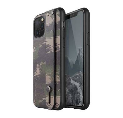 حافظة خلفية Viva Madrid Correa TPU/PC مع جلد صناعي + حامل فيديو مدمج متوافق مع هاتف iPhone 11 Pro (5.8") غطاء حماية ممتص للصدمات - أخضر مموه