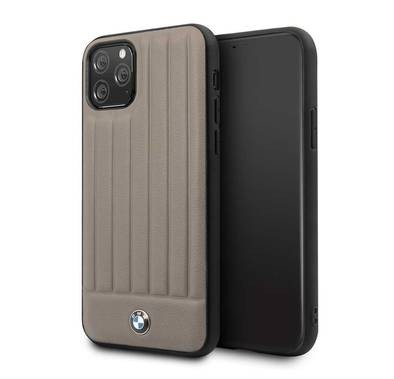 BMW Hard Case Leather Lines Compatible with iPhone 11 Pro, Full Protection, Accurate Cutouts Easy Access to All Ports, Scratch Resistant - Brown