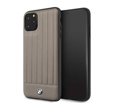 BMW Hard Case Leather Lines Compatible with iPhone 11 Pro Max, Full Protection, Accurate Cutouts Easy Access to All Ports, Scratch Resistant - Brown