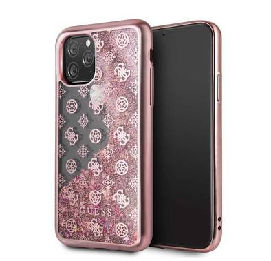 CG MOBILE Guess 4G Peony Liquid Glitter TPU case for Compatible with iPhone 11 Pro, Soft TPU Case, Anti-Fingerprint Surface, Anti-Scratch, Durable, Officially Licensed - Rose Gold