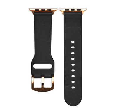 Devia Cowboy Genuine Leather Watch Band for Smartwatch - Adjustable Replacement Wrist Band Strap Compatible for Apple Watch 42/44mm - Black