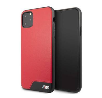 CG Mobile BMW Hard Case Smooth PU Leather For iPhone 11 Pro Max, Premium Leather, Anti-Scratch, Camera Protection, Easy Access to All Ports - Red