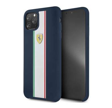 CG MOBILE Silicone Phone Case On Track & Stripes Compatible for iPhone 11 Pro Max (6.5") Drop Protection Mobile Case Officially Licensed - Navy