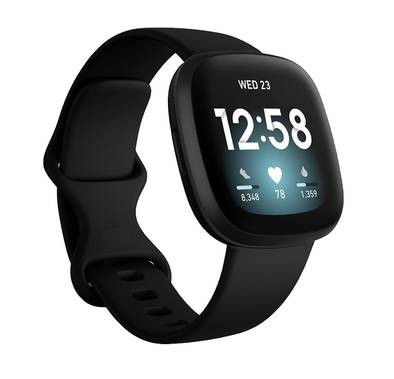 Devia 347320-BK Deluxe Series Sport Silicone Watch Band for Fitbit Versa 3 - Black