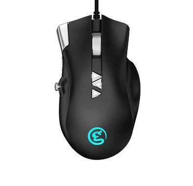 GameSir GM200 E-Sports Gaming Mouse, The Fully Customizable Button, LED Optical Computer Mouse Pro Gamer, Cable Length: 5.25 ft, Polished UV Coating Enables Durable Gaming - Black