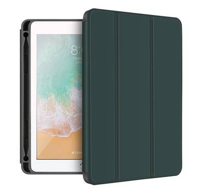 Green Lion Premium Leather Case for Apple iPad, Highly Durable Slim Lightweight Trifold Stand Smart Hard Cover with Pencil Holder (iPad 11" 2018) - Green