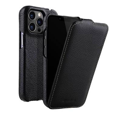 Melkco Jacka Series Lai Chee Pattern Premium Leather  Cover Case for Apple iPhone 13 Pro (6.1") - (Black LC)