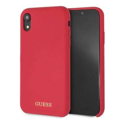 CG MOBILE Guess Silicone Phone Case Compatible for Apple iPhone Xr (6.1") Anti-Scratch Mobile Case Officially Licensed - Red