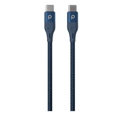 Porodo Aluminum Braided USB-C to USB-C Cable 1.2M 60W - Blue