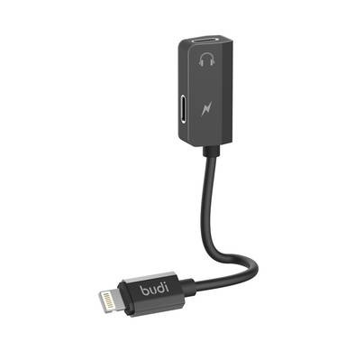 Budi Lightning To Dual Lightning 4 in 1 Adapter - Black