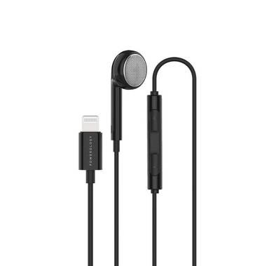 Powerology Mono Single Earphone with MFi Lightning Connector - Black