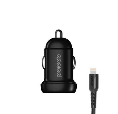 Porodo Dual Port Mini Car Charger 4.8A - Black