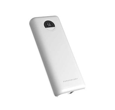 Powerology Power Bank with Charging Cable, Quick Charge Portable Power Bank 20000mAh PD 30W Fast Charging Power Bank