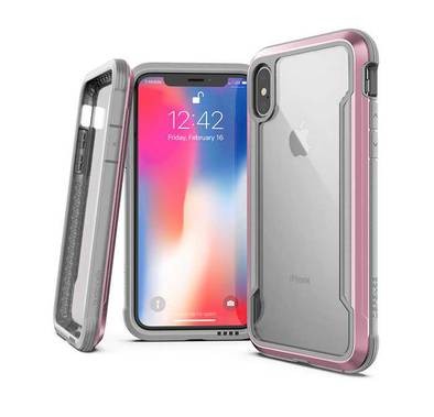 X-Doria Defense Shield Phone Case Compatible for iPhone X (5.8") Shock-Absorption iPhone X Cover - Rose Gold