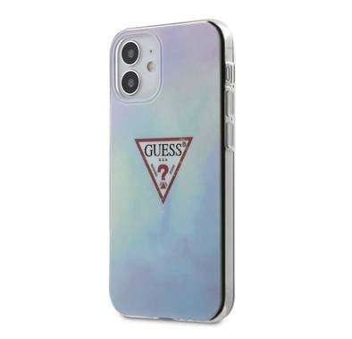 CG MOBILE Guess PC/TPU Tie & Dye Hard Phone Case Compatible for iPhone 12 Mini (5.4") Drop Protection Mobile Case Officially Licensed - Blue