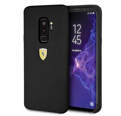 CG MOBILE Ferrari SF Silicone Phone Case Compatible for Samsung Galaxy S9 Plus | Protective Mobile Case Officially Licensed - Black