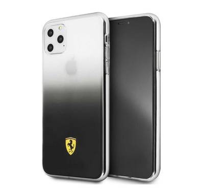 CG MOBILE Ferrari Transparent Gradient Phone Case Compatible for Apple iPhone 11 Pro (5.8") Drop Protection Mobile Case Officially Licensed - Dark Gray