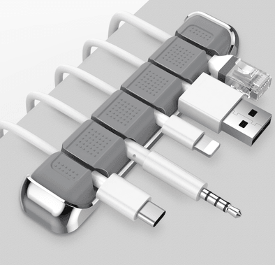 اها ستايل مشابك / منظمات كبل الومنيوم سيليكون متعددة الأغراض - رمادي