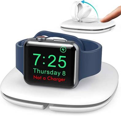 Ahastyle ABS Plastic Foldable Stand For Apple Watch Charger, Compatible with all Apple Watch - Black