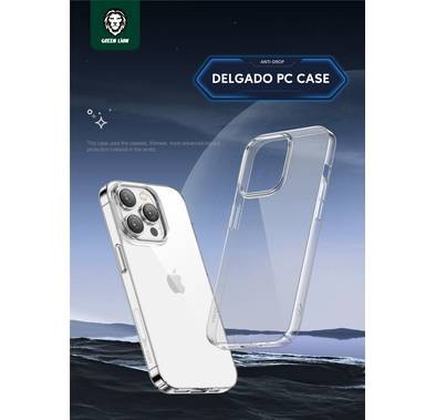 Green Delgado PC Case for iPhone 14 Pro Max - Clear