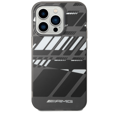 AMG Frosted PC Case - Expressive Graphic, Bumper Protection iPhone 14 Pro Max Compatibility - Grey