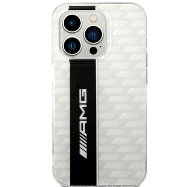 AMG Transparent Double Layer Case with Carbon Pattern II Anti-Explosion/Crystal Case iPhone 14 Pro Max Compatibility - White