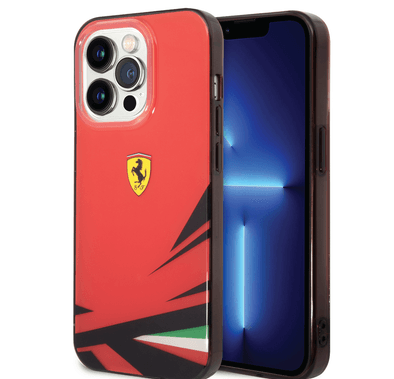 Ferrari PC/TPU Case with Double Layer Print iPhone 14 Pro Compatibility - Red