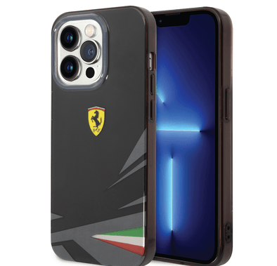 Ferrari PC/TPU Case with Double Layer Print iPhone 14 Pro Compatibility - Black