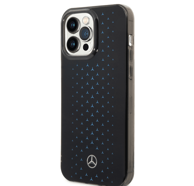 Mercedes-Benz Double Layer PC/TPU Case with Large Star Pattern iPhone 14 Pro Max Compatibility - Blue