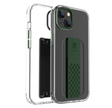 Levelo Graphia IMD Clear Case With Extra Grip - iPhone 14 - Green