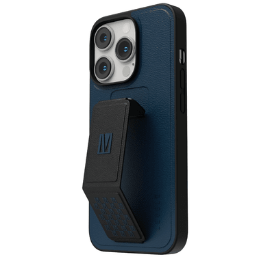 Levelo Morphix Gripstand PU Leather Case - iPhone 14 Pro Max - Blue