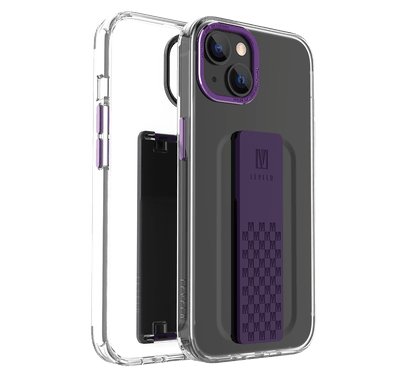 Levelo Graphia IMD Clear Case With Extra Grip - iPhone 14 - Purple