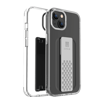 Levelo Graphia IMD Clear Case With Extra Grip - iPhone 14 - Silver