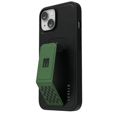 Levelo Morphix Gripstand PU Leather Case - iPhone 14 - Green