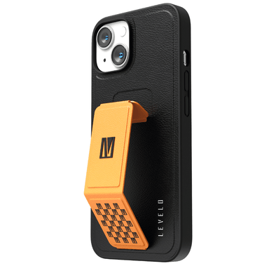 Levelo Morphix Gripstand PU Leather Case - iPhone 14 - Orange